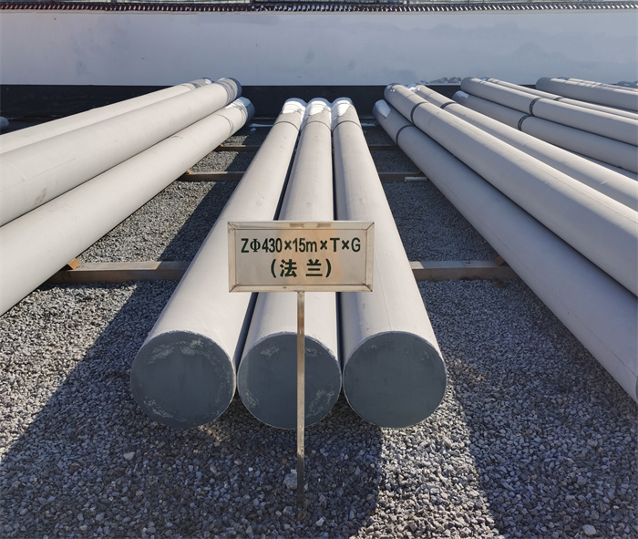 河南430×15米×T×G法兰水泥杆